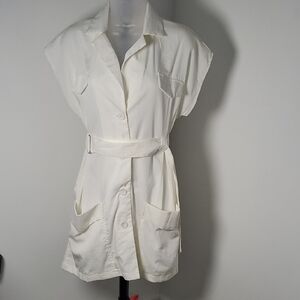 Splash White Midi Dress